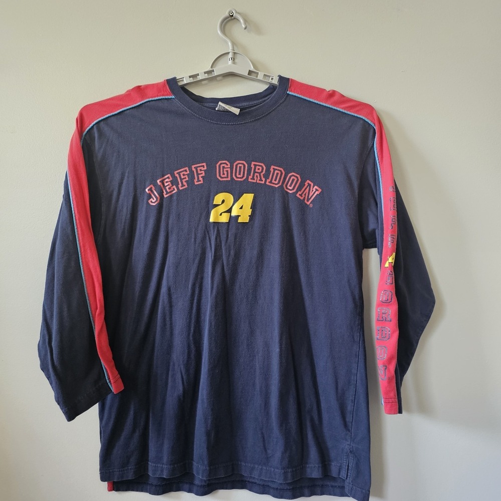 Winners Circle Jeff Gordon Shirt Mens Size Large Long Sleeve Blue Red #24 Nascar